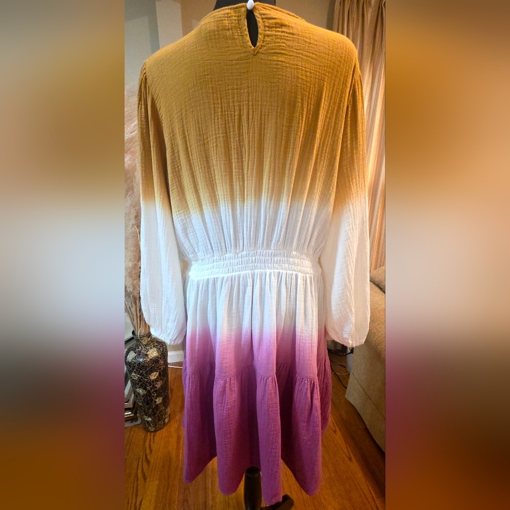 Universal Thread Gradient Orange And Pink Dress - image 3